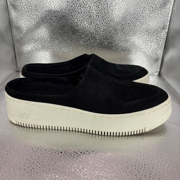 Nike Shoes - Nike Air Force 1 Sage Low Mule Black Suede Platform Sneaker BV8249001 Womens 8.5